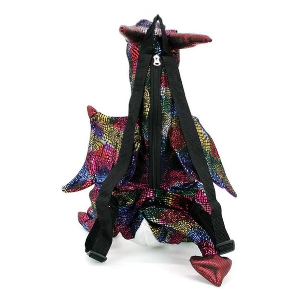SPOOKYVILLE CRITTERS Rainbow Dragon Plush Backpack - Picture 3 of 4